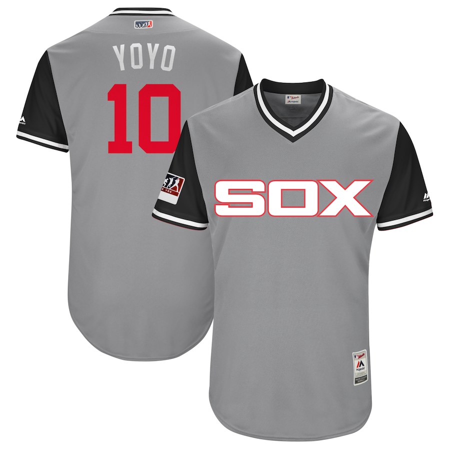 Men's Chicago White Sox Yoan Moncada "Yoyo" Majestic Gray/Black 2018 Players' Weekend Jersey